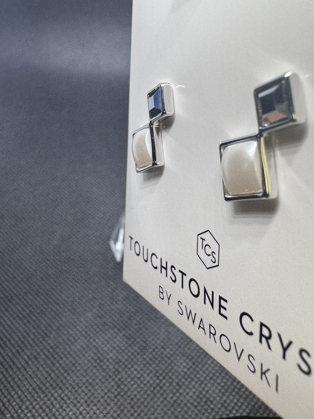Touchstone Crystal By Swavorksi : Greyed Out Earrings 1745E