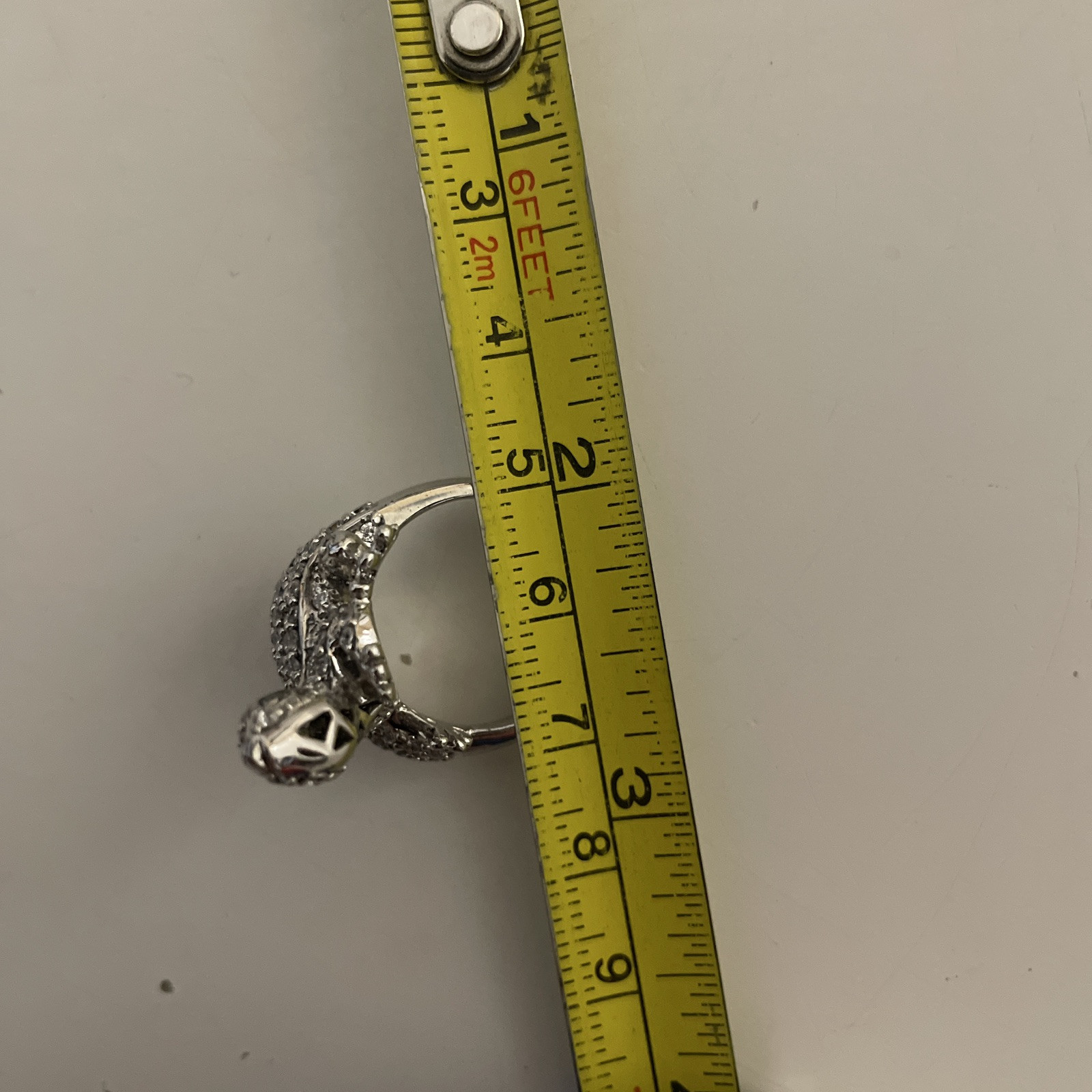 Sonia B Bitton 925 Silver CZ Gecko Lizard Ring Size US 6.5