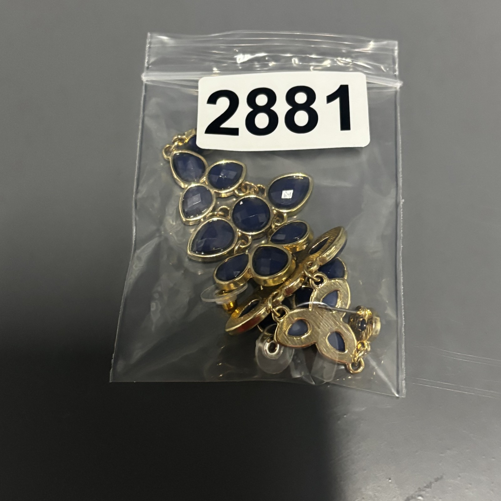 Blue Earrings Gold Tone Women’s Chandelier Dangle Drop Faceted Jewelry