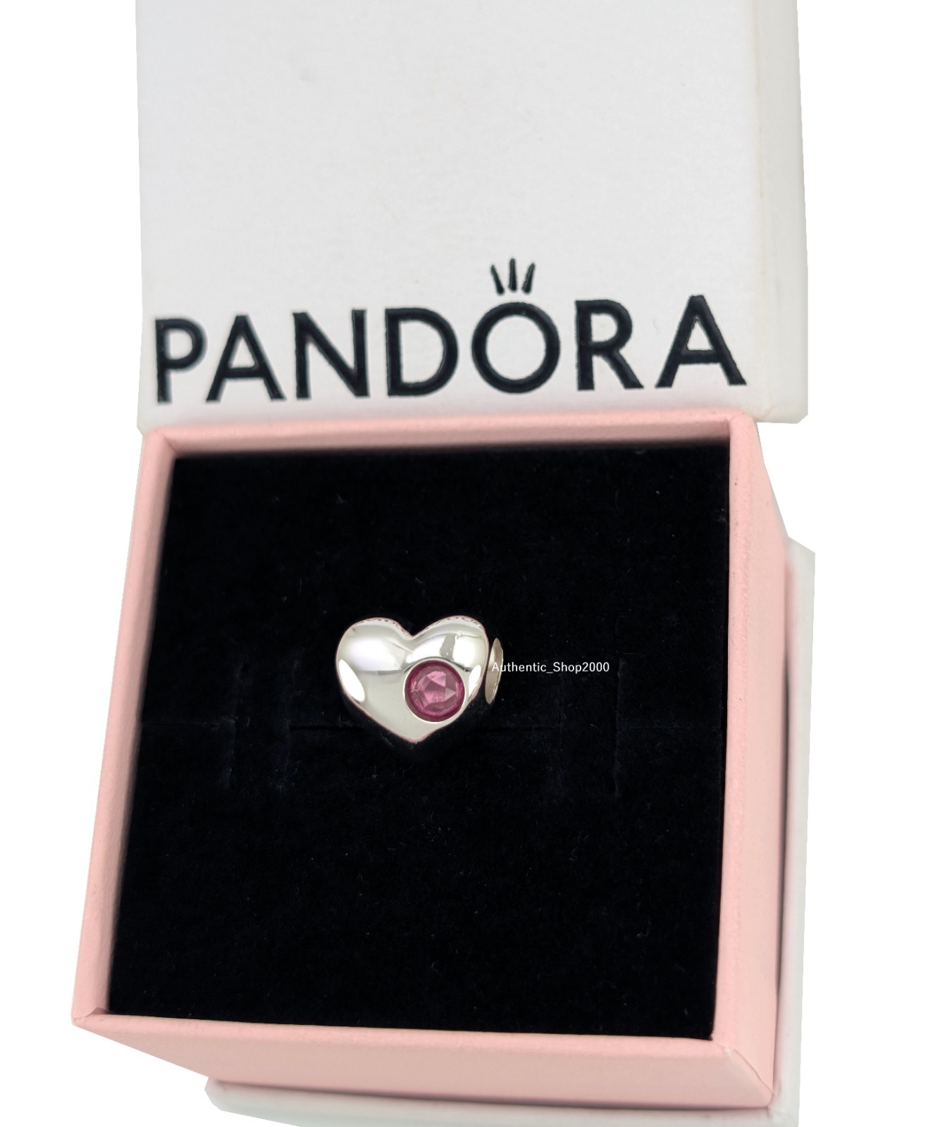 NEW 100% Authentic PANDORA 925 Ale Engravable Pink Stone Heart Charm 794161C10
