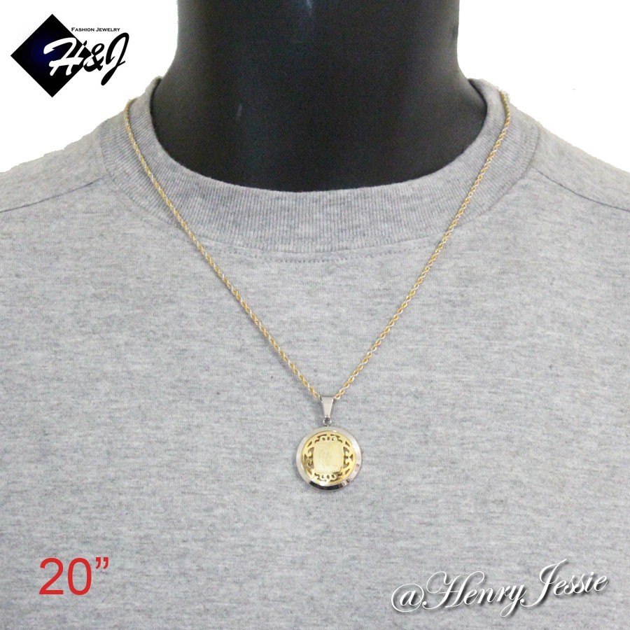 18″20″24″Stainless Steel 1.5mm Silver/Gold Plated Rope Chain Zodiac Sign Pendant