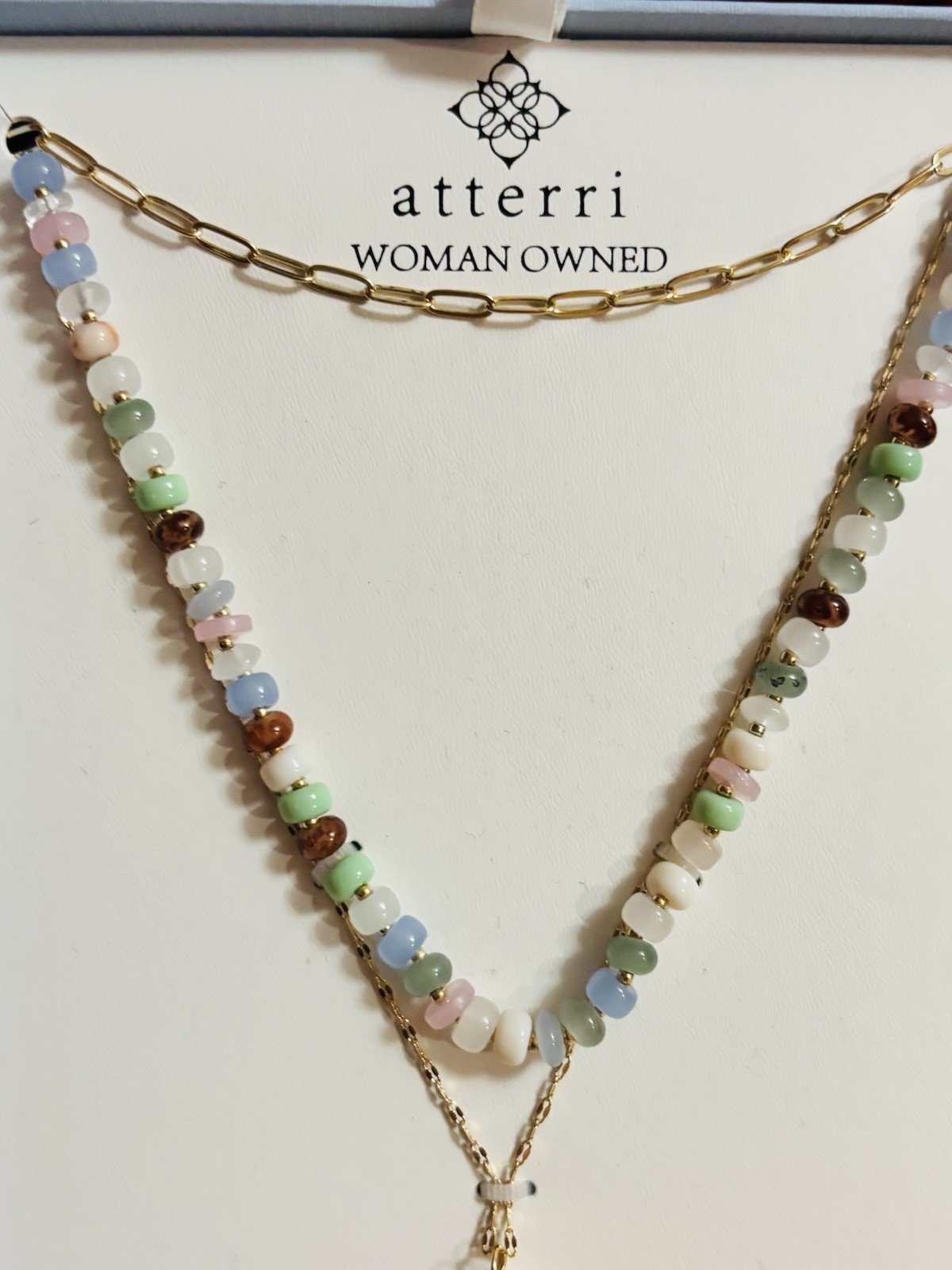NIB Atterri Interchangeable Semi Precious Stone Necklace