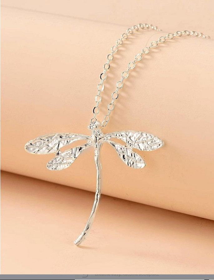 DRAGONFLY INSECT WING Pendant Charm On 925 Sterling Silver 24″ Necklace women