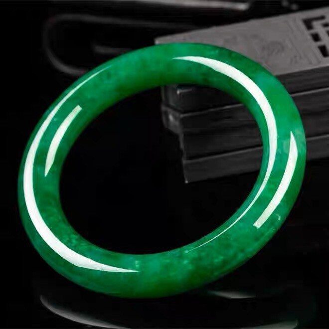 Dongling Jade Bracelet, Indian Jade Bracelet, A-grade, Full Green Bracelet