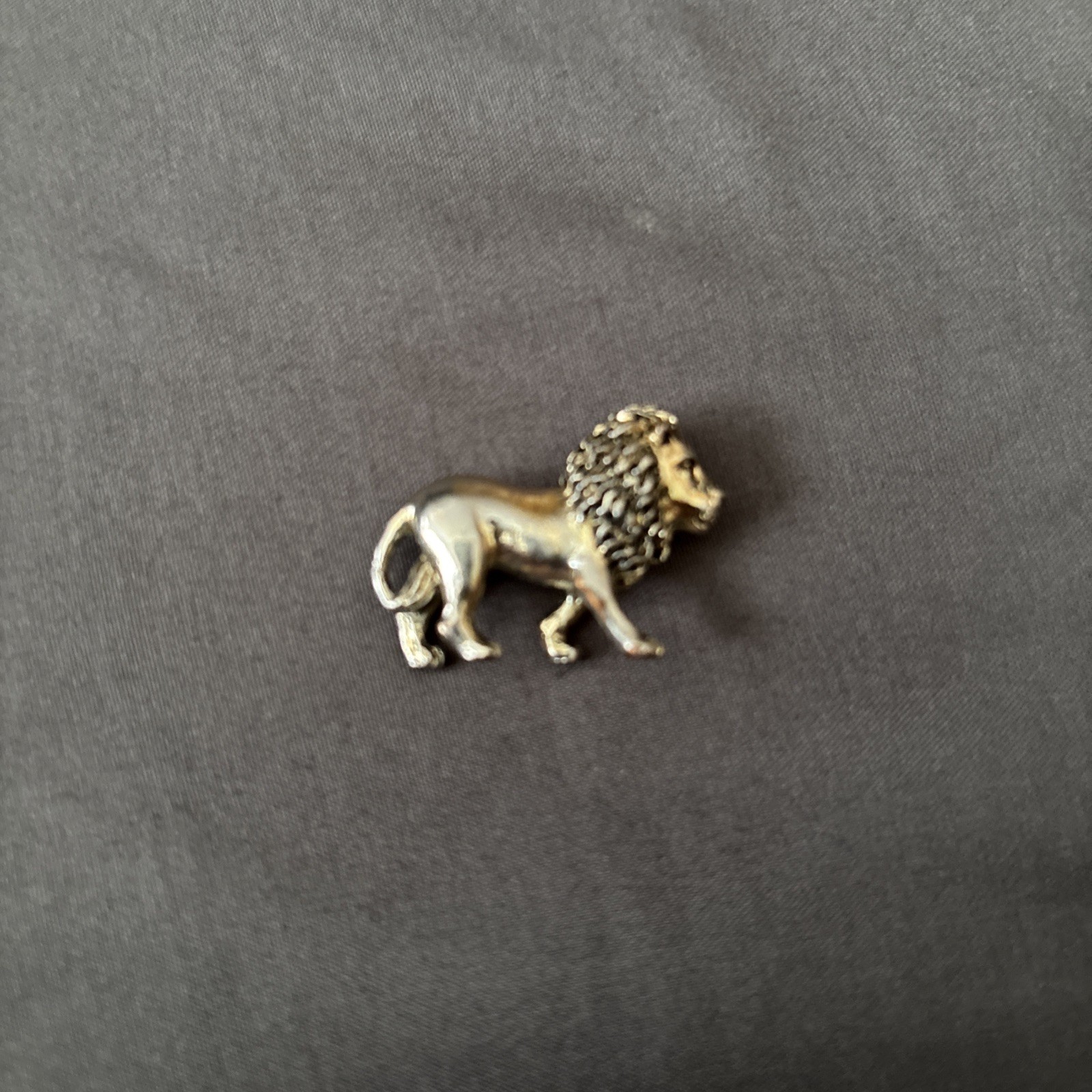 Brass Lion With Gold Tone Perfect For A Chain That Can Go Through Its Tail