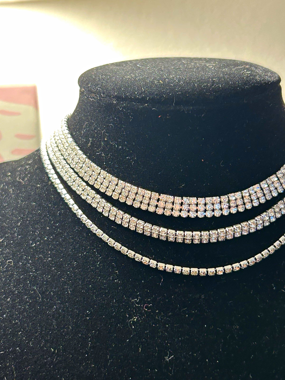 C 1946 modern costume rhinestone bracelet/anklet or extender