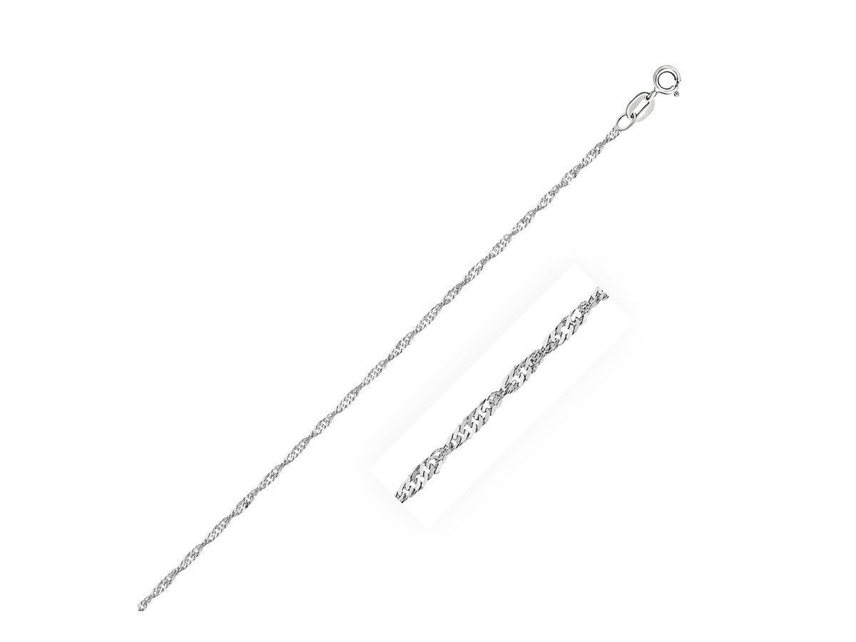 9″ 1.5mm Sparkle Singapore Chain Ankle Bracelet Anklet Real 10K White Gold