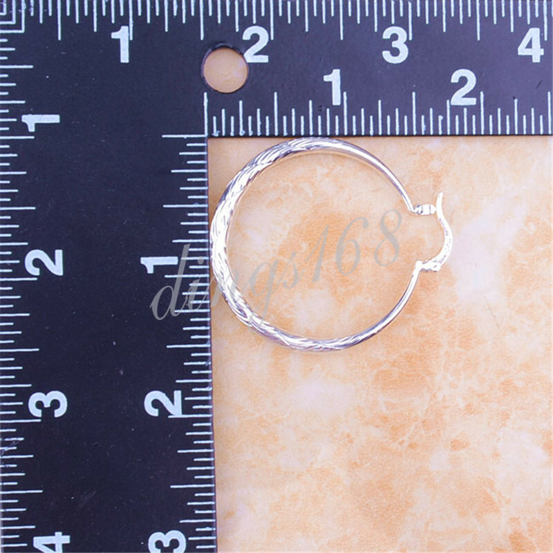 Classic 925 Sterling Silver Nickle-Free/Lead-Free 1.5″ Medium-Size Hoop Earrings