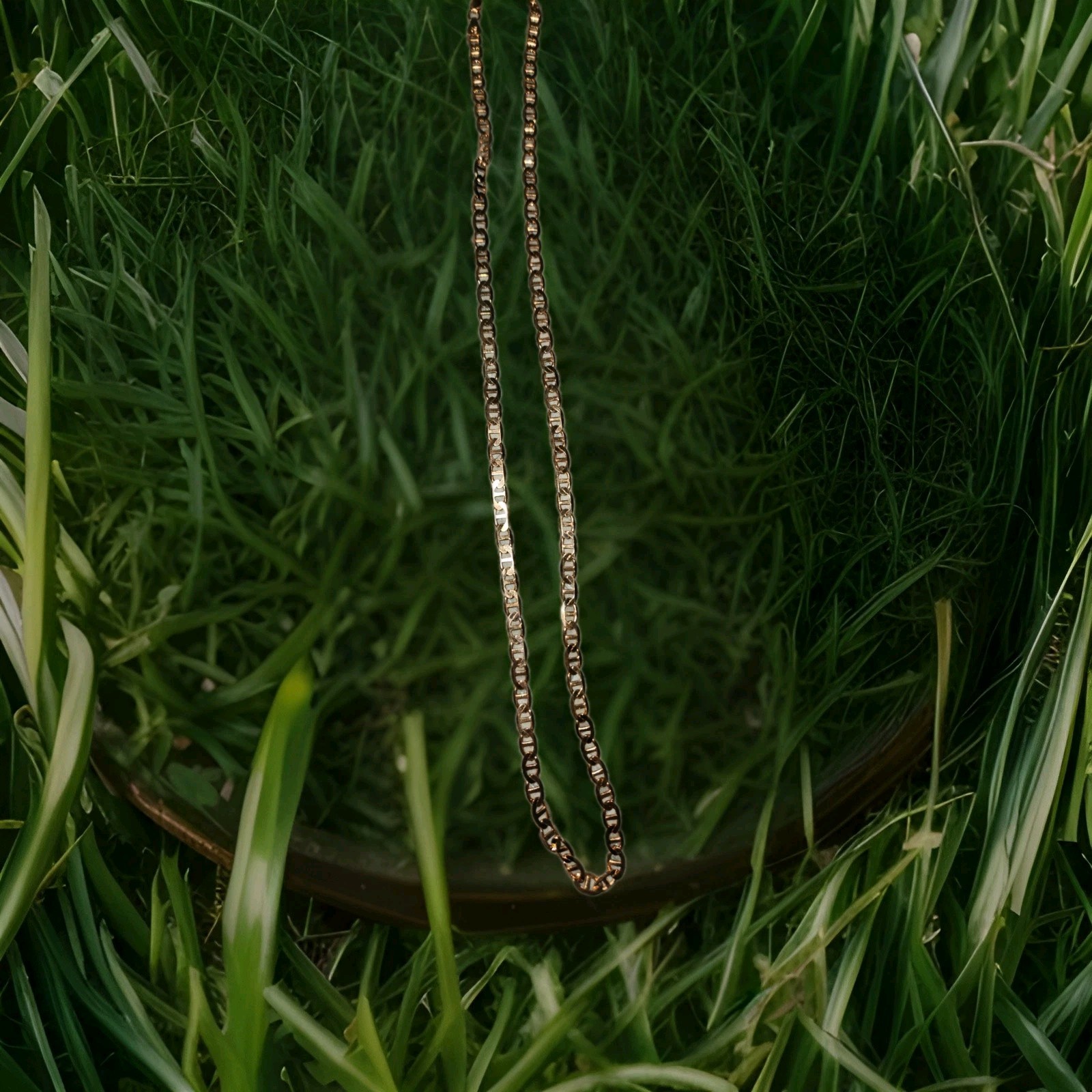 22″ Italy Rose Gold Over .925 Sterling Silver Figaro 3.5mm Chain Necklace