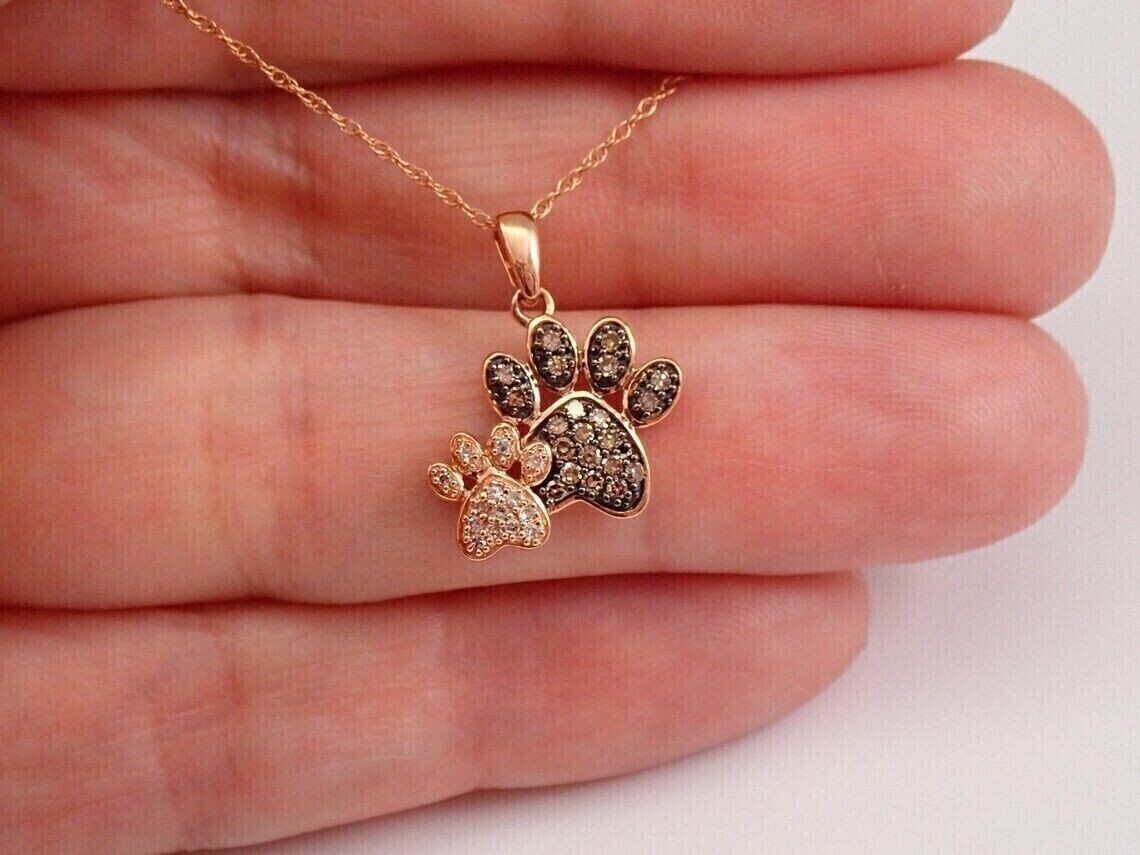 2Ct Round Cut Simulated Chocolate Diamond Women’s Pendant 14K Rose Gold Plated