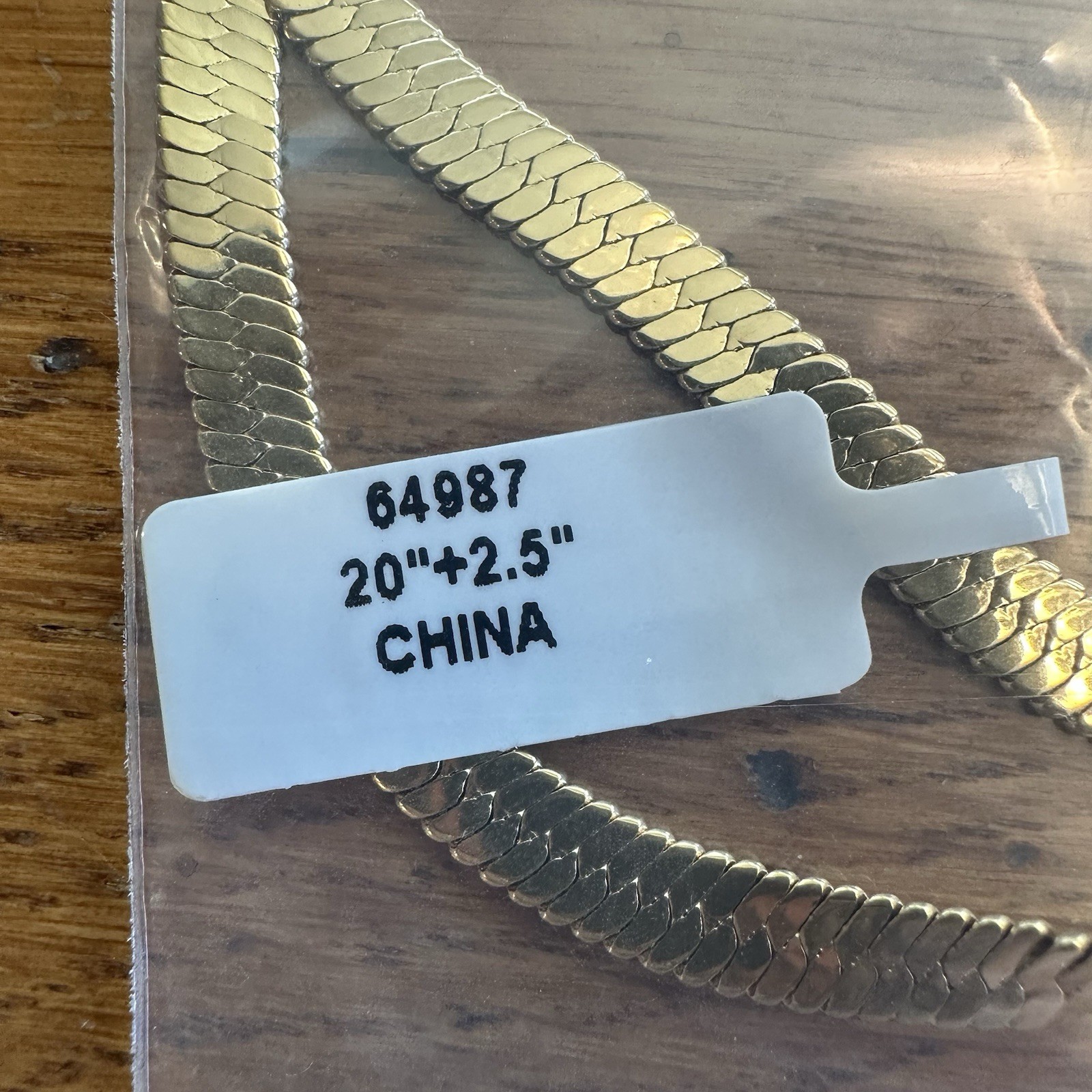 PalmBeach Jewelry Gold Ion-Plated Stainless Steel Herringbone Chain Necklace 20”