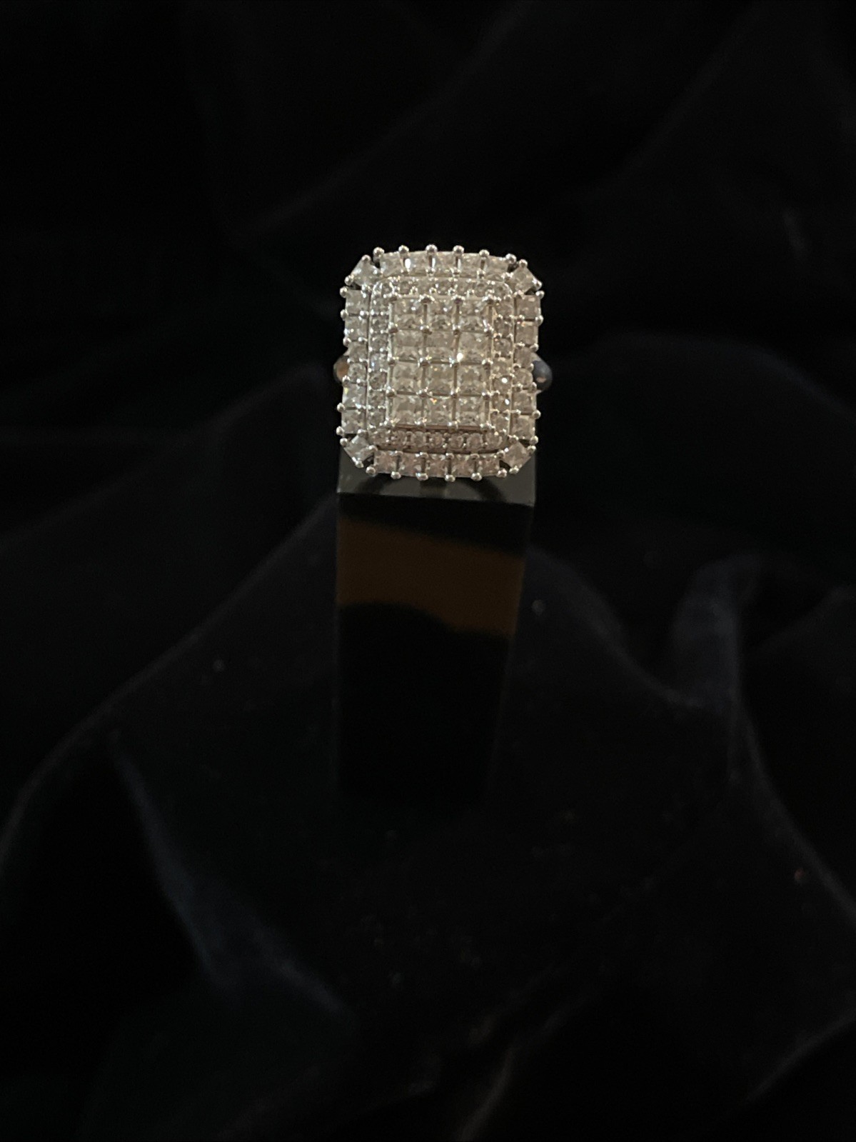 JTV BBJ 9.25 Sterling Silver CZ Cluster Ring Size 5