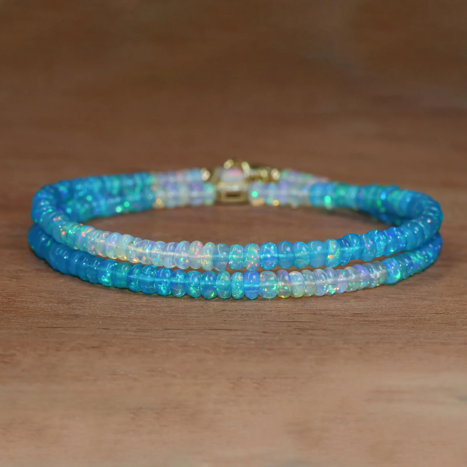 Paraiba Fire Opal Shaded Bead Necklace, Genuine Octagon Cut Opal Charm Necklace