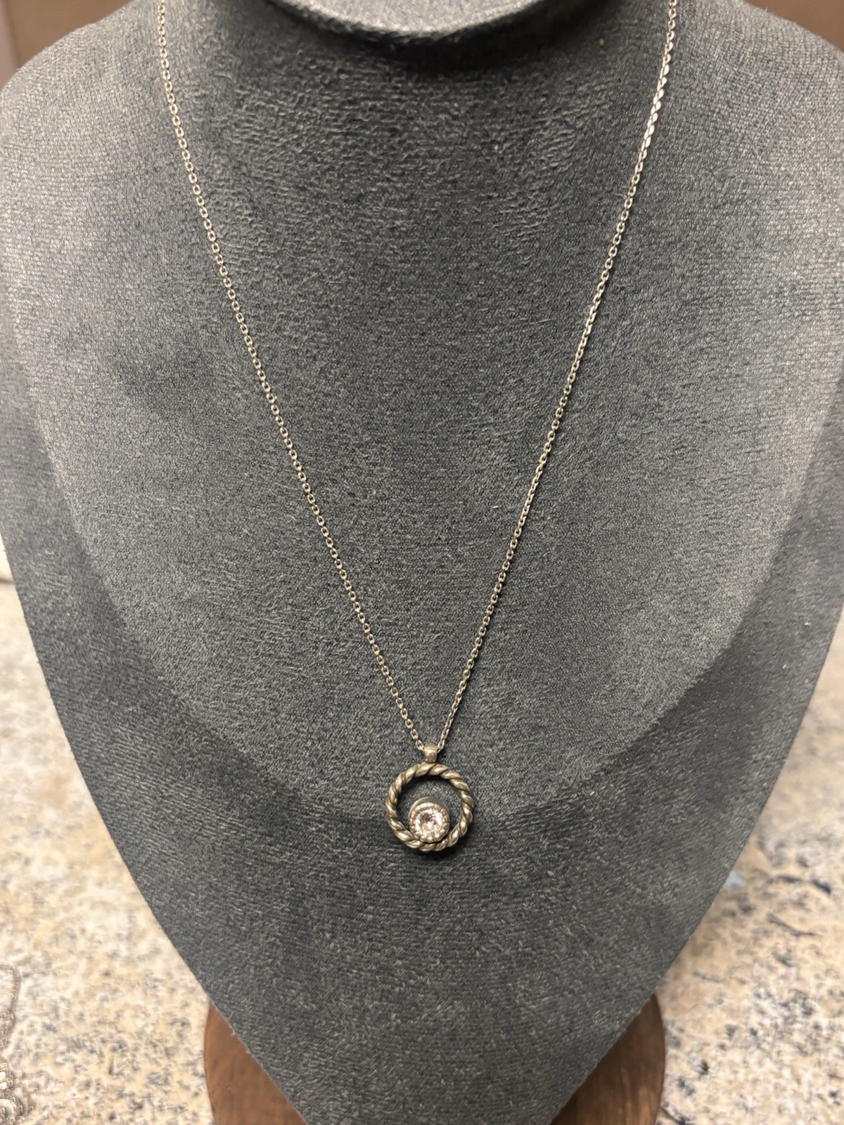 Signed Brighton Reversable Interlok Eternity Circle Pendant Silver Necklace