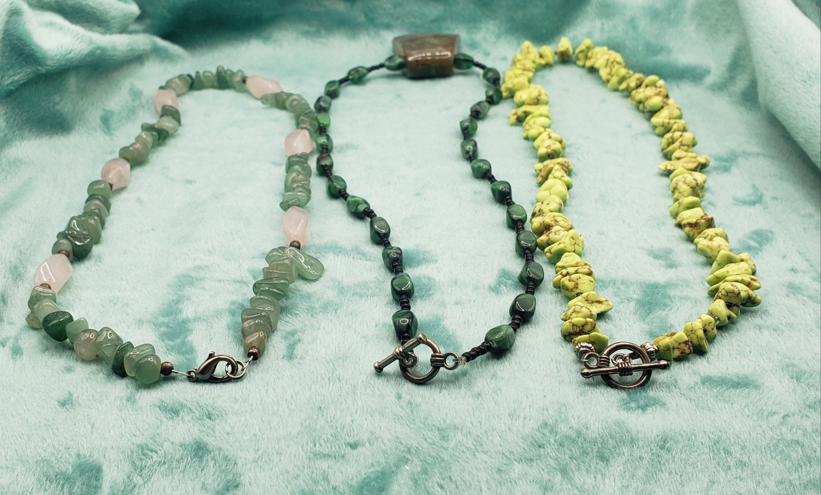 Lot of 5 Artisan Beaded Stone Necklaces Avon Tiger’s Eye EsMor Red Jasper