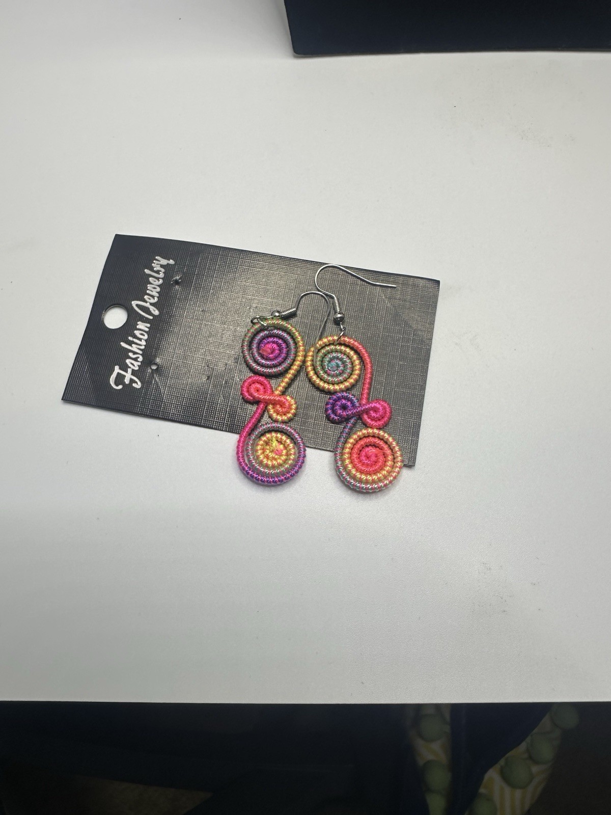 Boho Funky Retro Dangle Rainbow Rope Earrings, Neon, Colorful, New, Great Gift