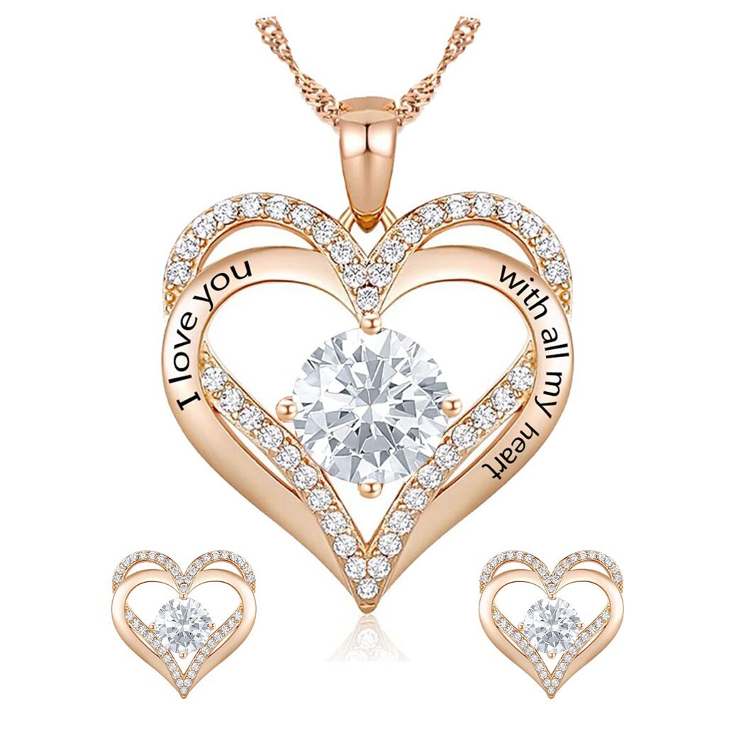 925 Silver Birthstone Necklace/Gift for Wife /Gift for Girlfriend –Free Earrings