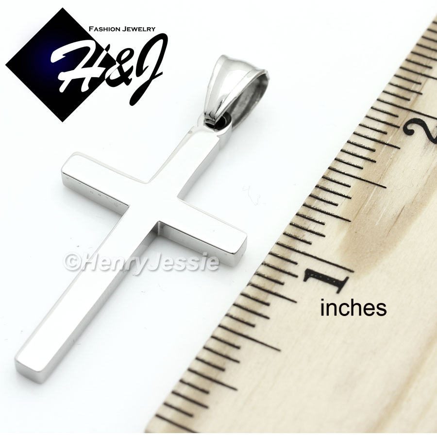24″Stainless Steel 2mm Silver Franco Box Curb Necklace Plain Cross Pendant*SP29