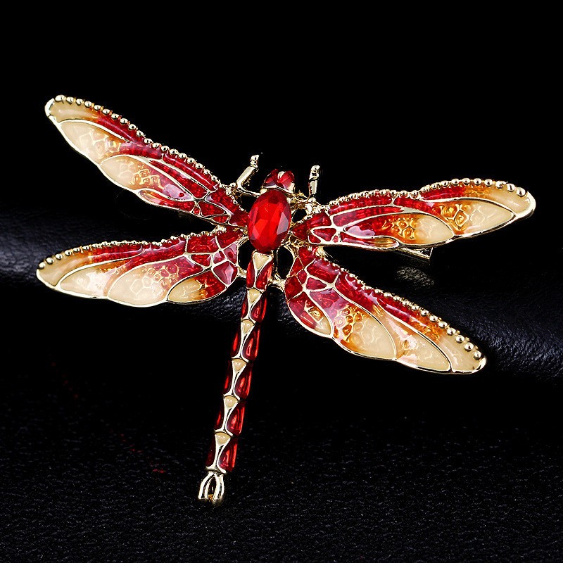 Crystal Vintage Dragonfly Brooch Insect Brooches for Women Pins Jewelry