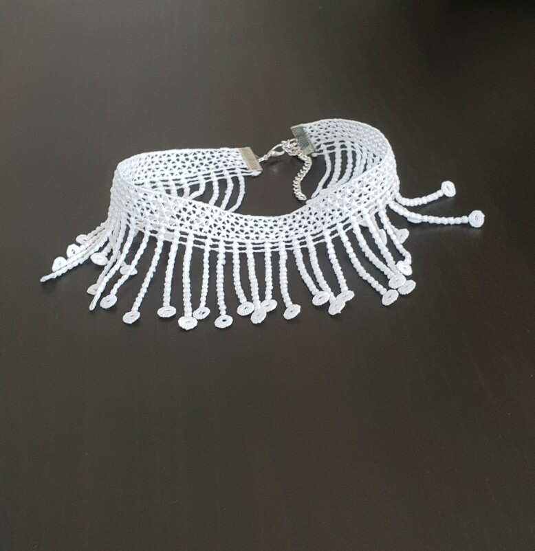New Women Ladies Crystal Dimonte tussle white chakor Necklace Wedding Parties