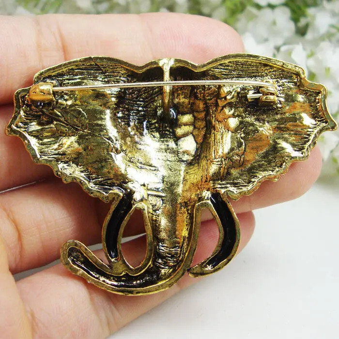 Pink Pretty Elephant Animal Woman Rhinestone Brooch Pin Pendant
