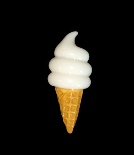 ICE CREAM CONE – Soft Serve Vanilla Waffle Cone – Resin Enamel Pin NEW