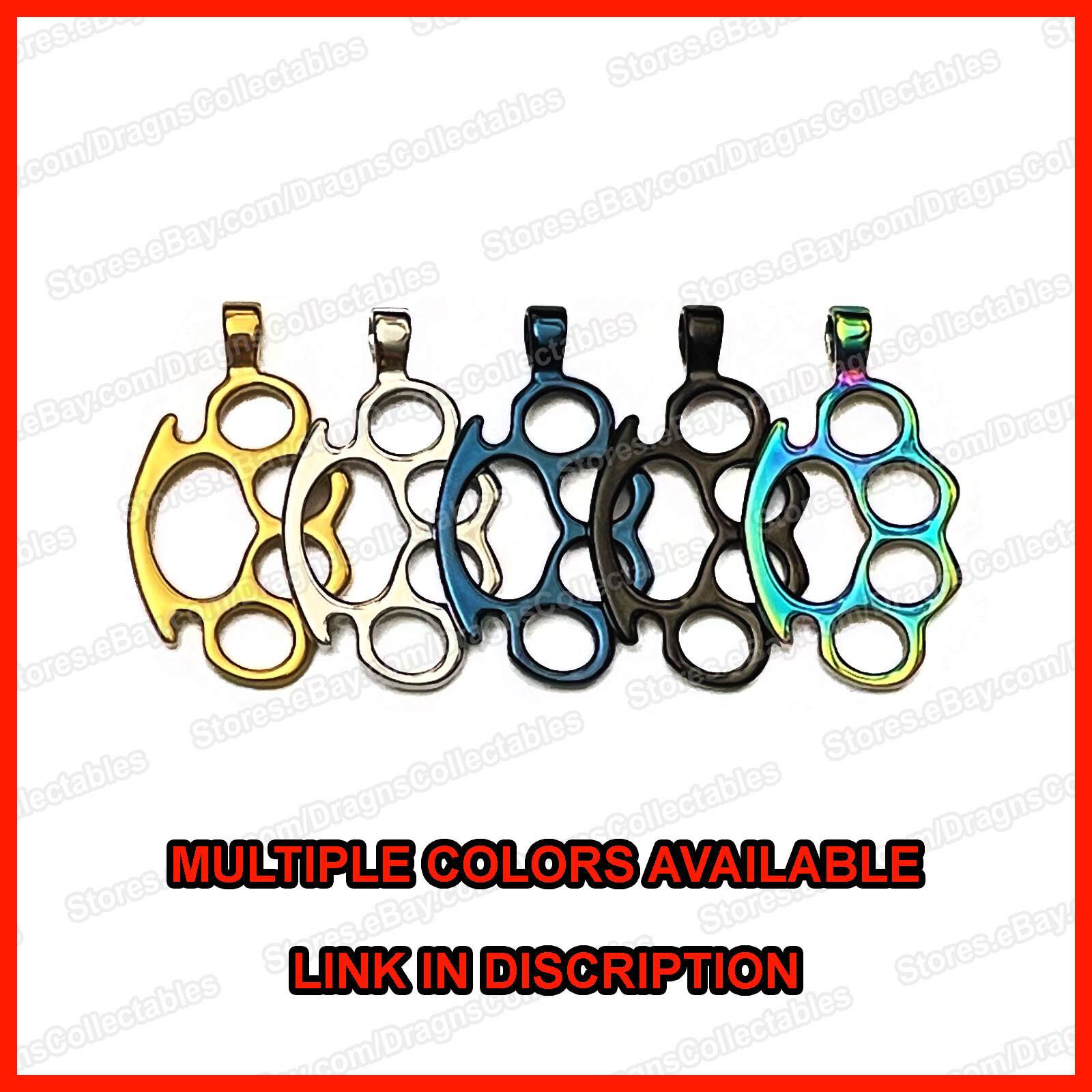 Cool Biker punk rock metal brass knuckle dusters stainless steel necklace – GOLD