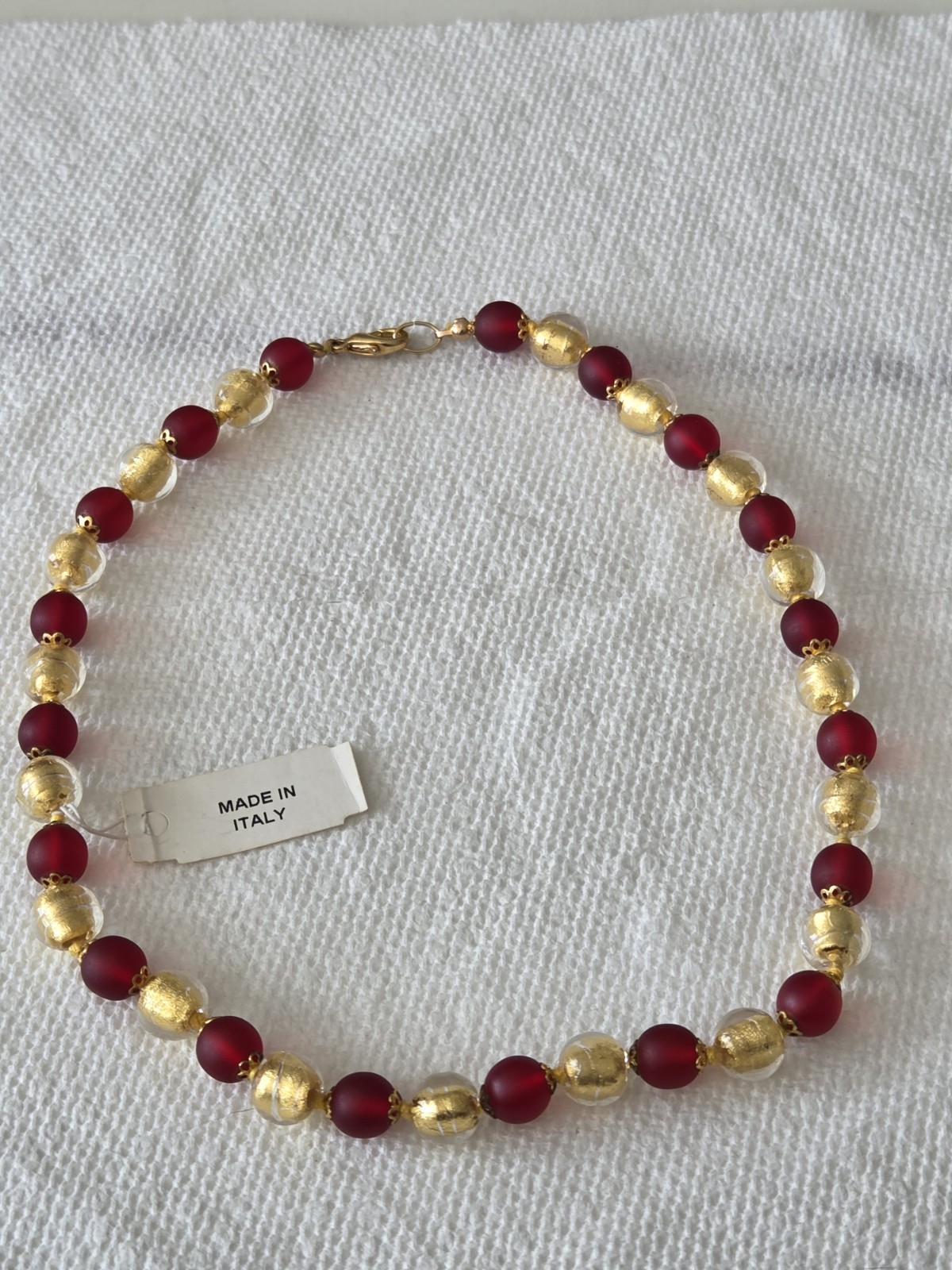 Vintage Murano Glass Necklace Venice, Italy MCM NWT New With Tag 18″