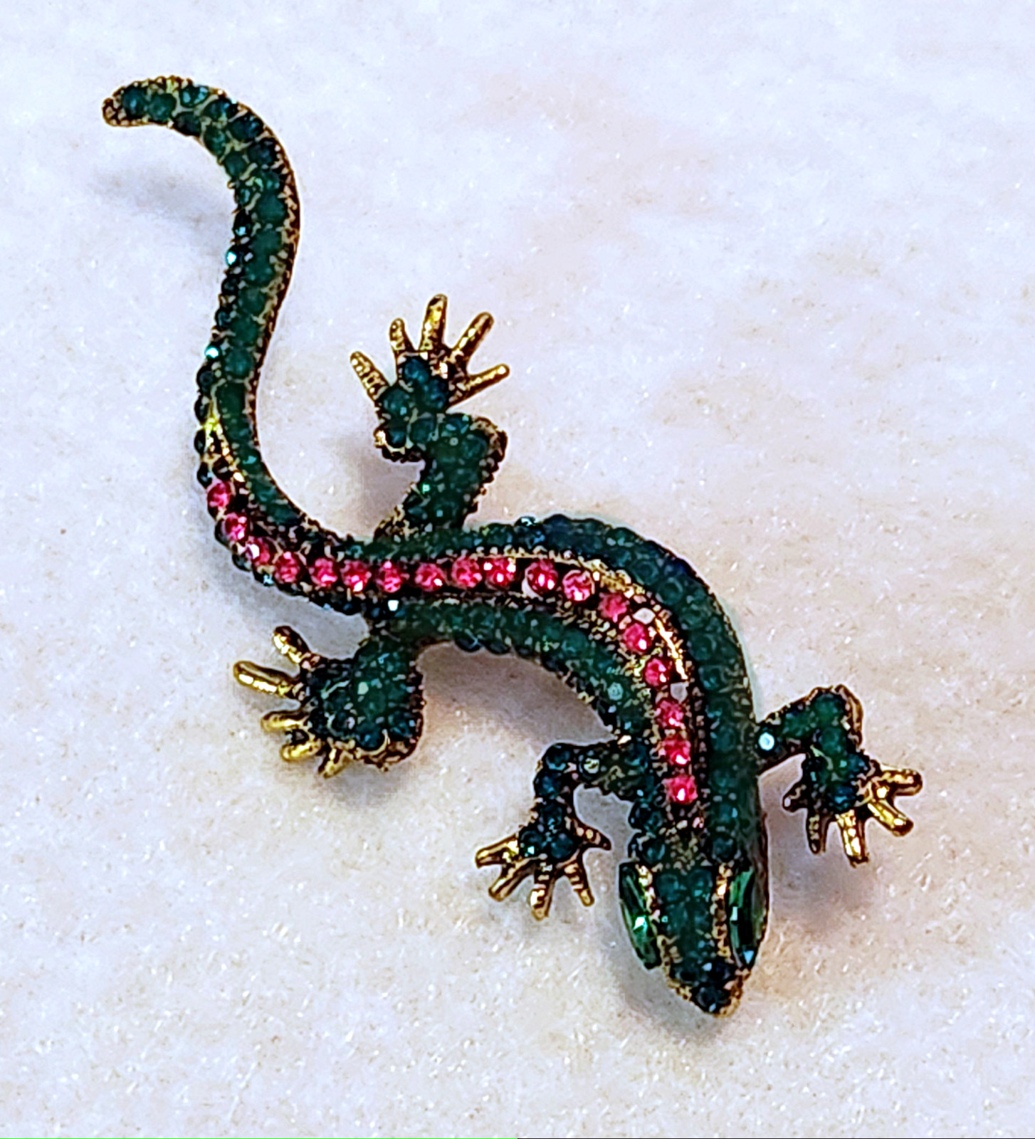 BEAUTIFUL RHINESTONE LIZARD GECKO BROOCH PIN LAPEL PIN 6.5cm x 4cm