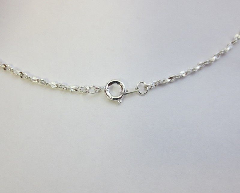 STERLING SILVER PLATED 9 1/4 INCH 2mm TWISTED NUGGET OR SINGAPORE CHAIN ANKLET