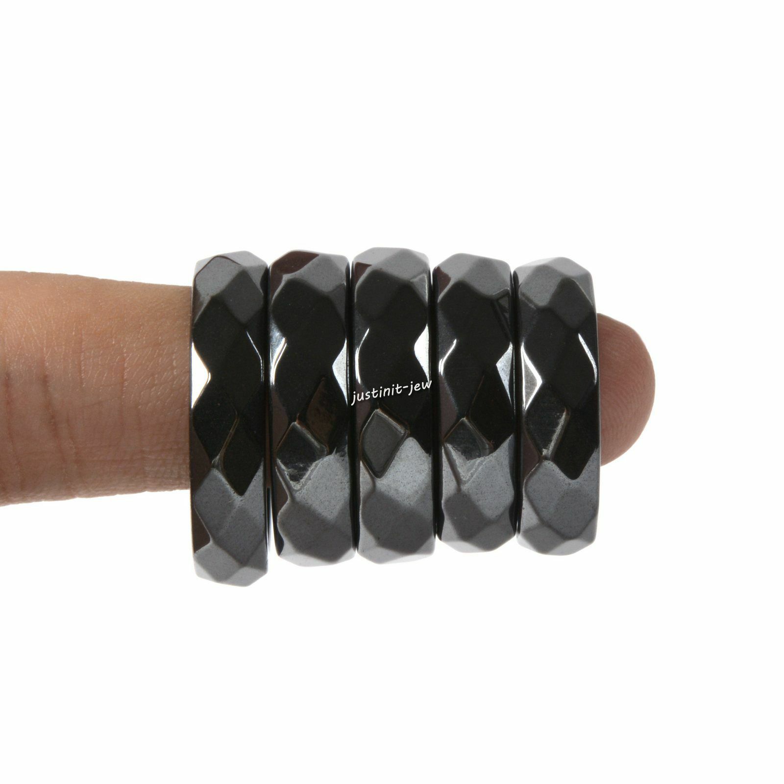 Hematite titanium ring Healing jewelry 6 to 10