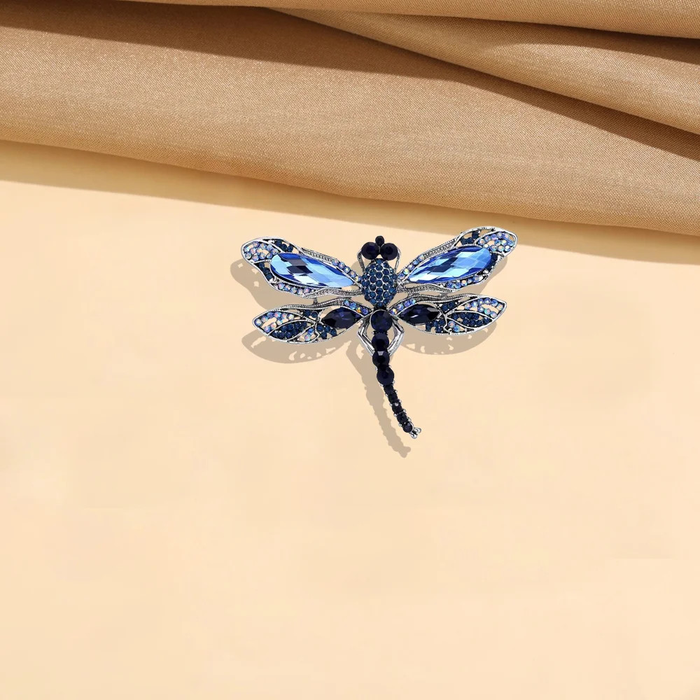 Diamond Dragonfly Brooch Universal Insect Alloy Corsage Pin Trendy Versatile