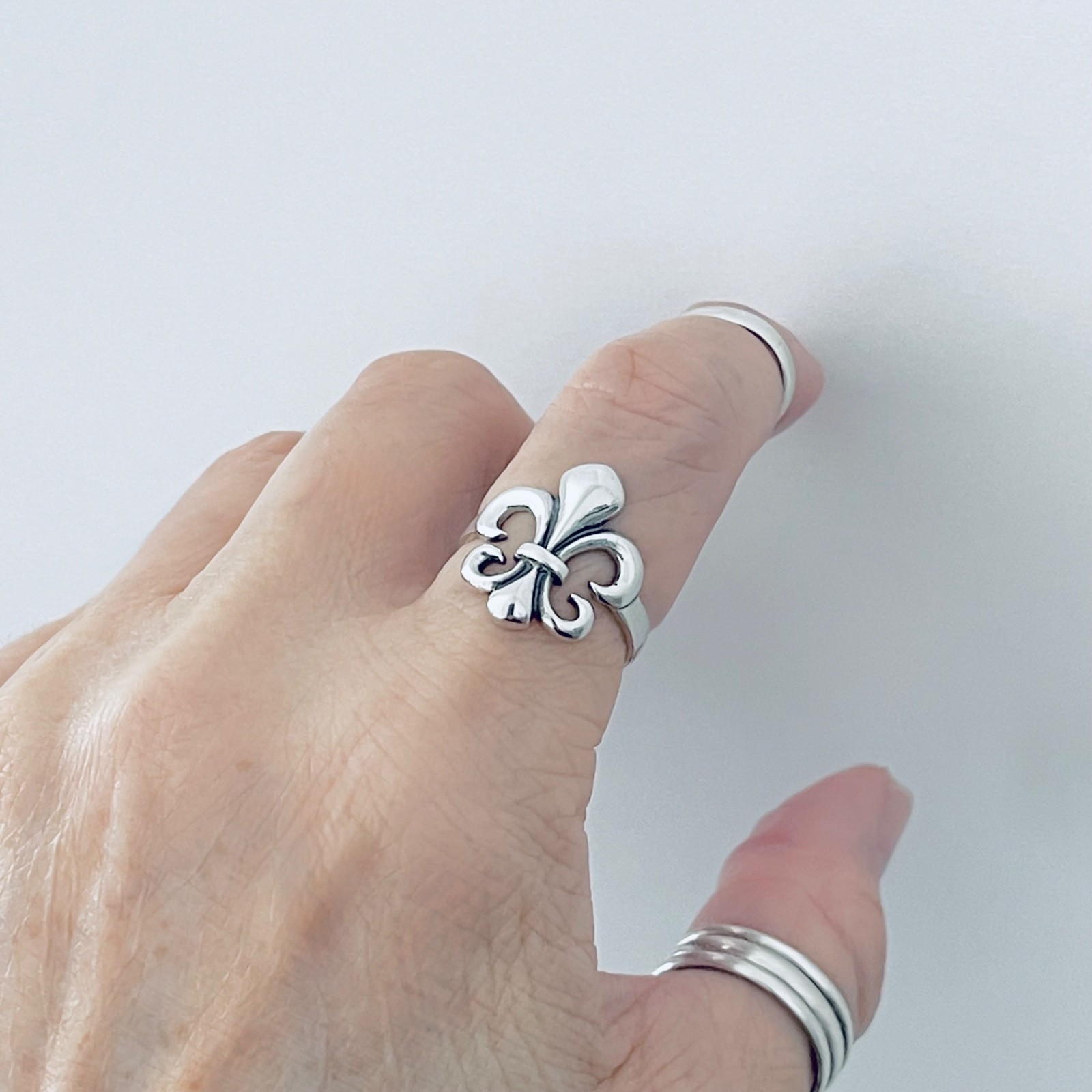Sterling Silver Fleur De Lis Ring, Saints, Silver Rings, Lily Flower, France