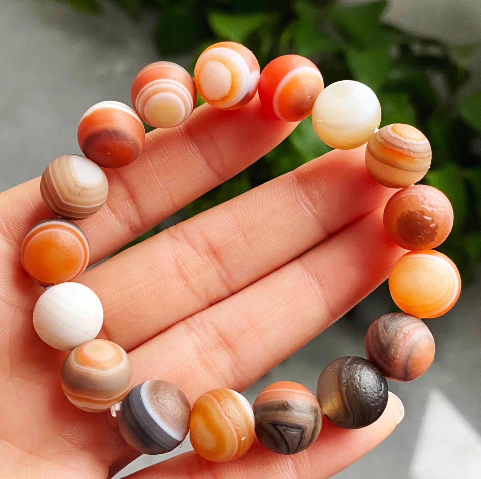 11.8mm Natural Red Gobi Agate Eyes Agate/stone Madagascar Beads Bracelet 1570