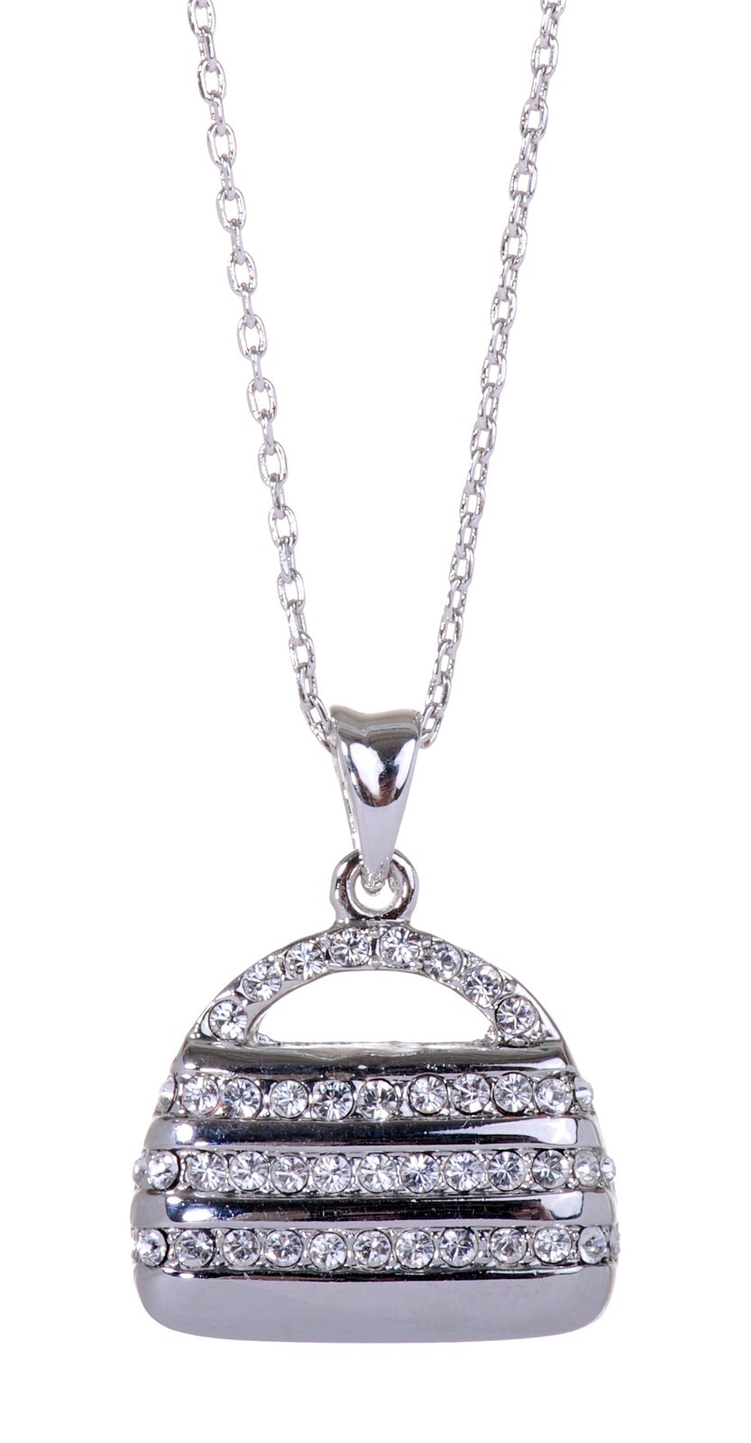 Crystals From Swarovski Tasha Lock Pendant Necklace Rhodium 7208t