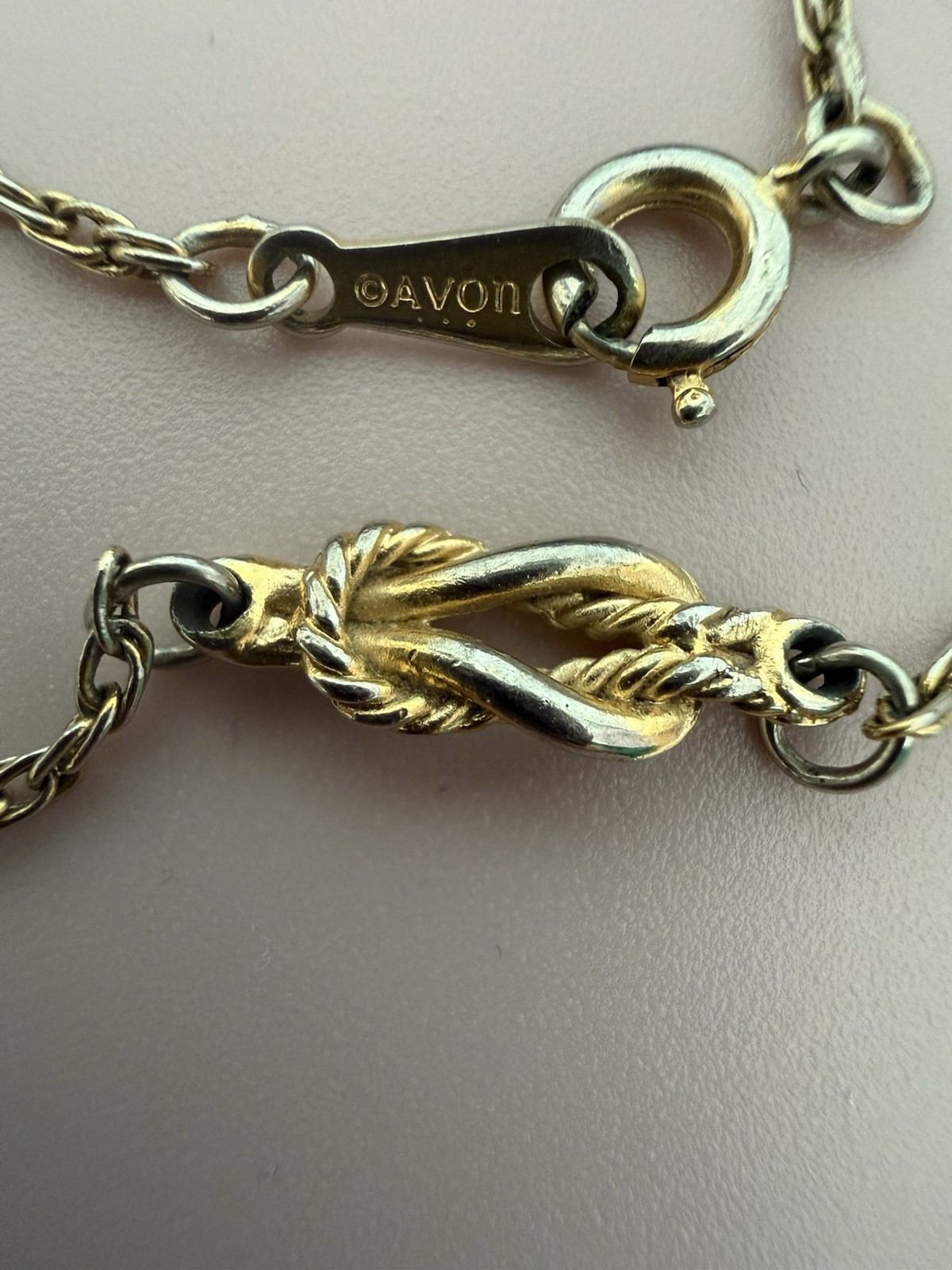 Avon Gold tone Rope Chain Bracelet, Spring Ring, 7in, Signed