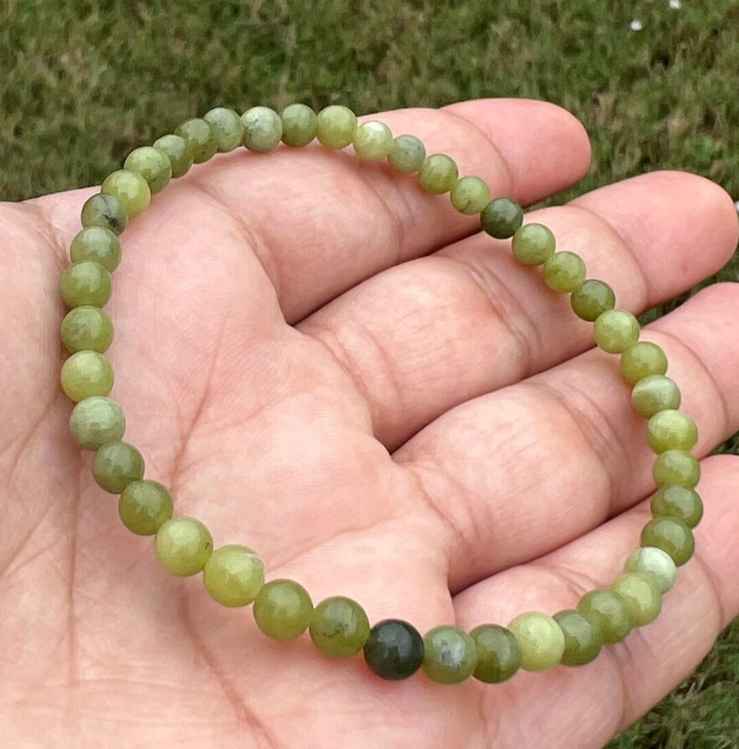2025 NEW! 2pcs 4mm NÉPHRITE JADE Nature Green Bracelet Mother’s Day Love Gift