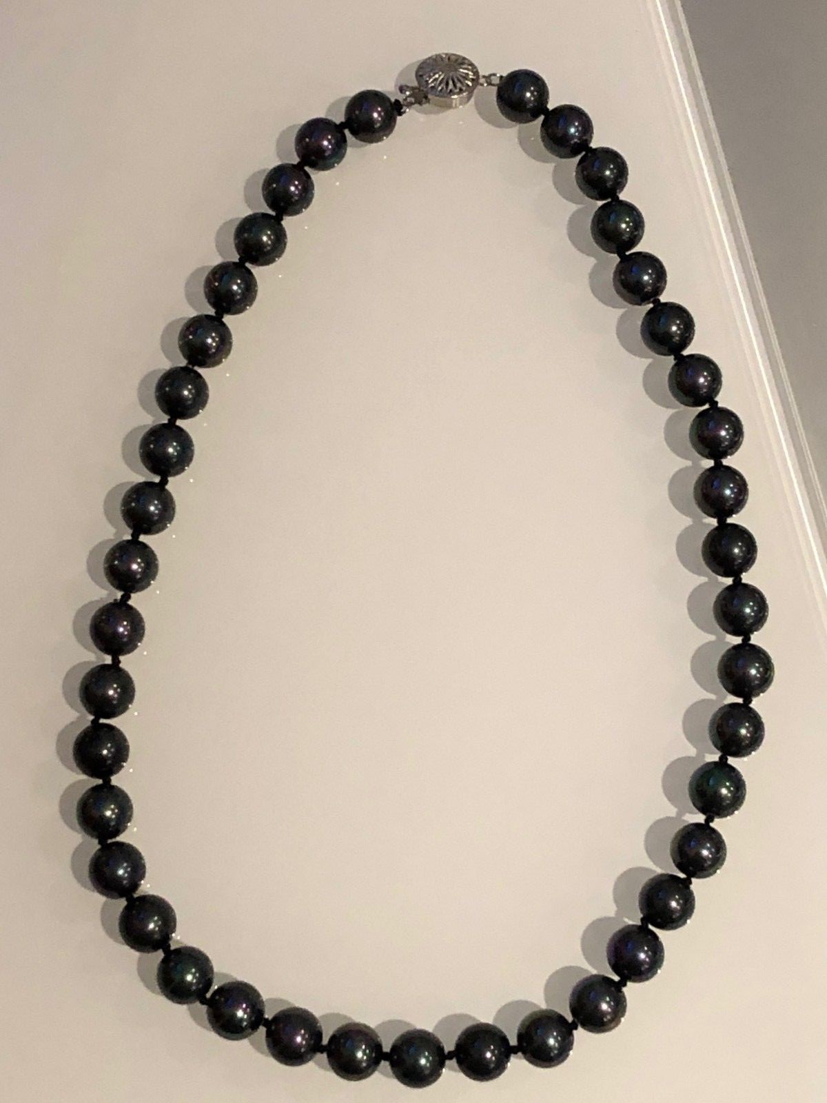 Clearance Sale! 9mm Black Luxurious Tahitian Colored Pearl Necklace 18inch