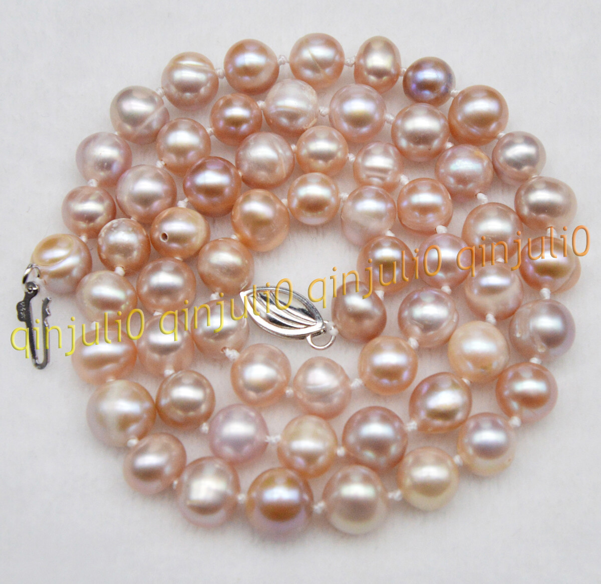 Genuine Natural 7-8mm Purple Freshwater Pearl Beads Necklaces 14-55 inch