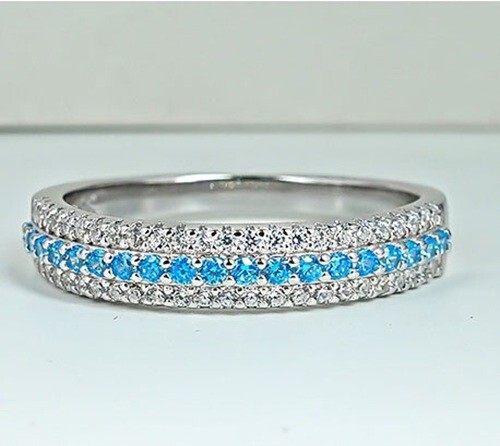 Neon Paraiba Artificial Tourmaline Ring, 18K Gold Vermeil, Stackable & Chic Gift