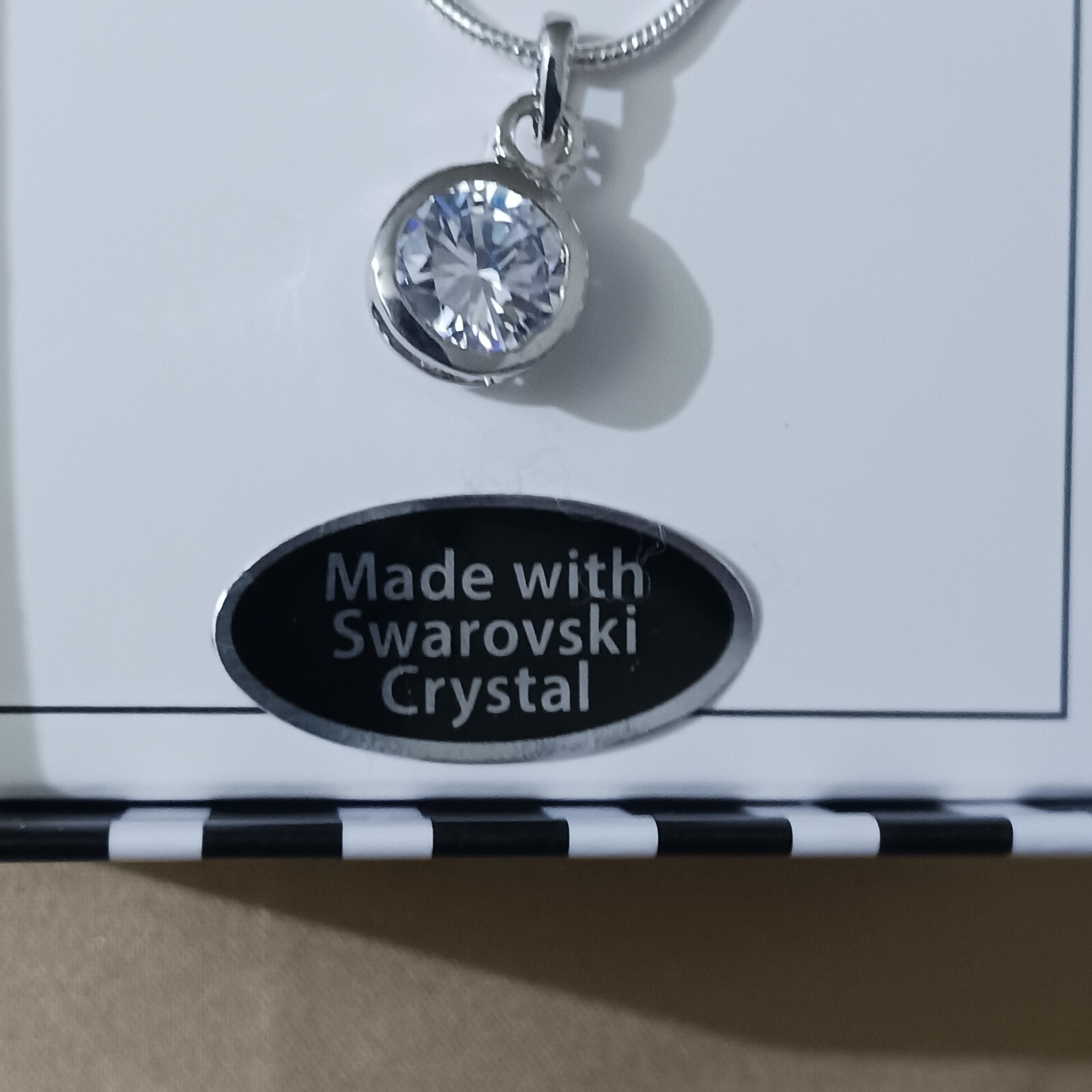 Swarovski Crystal Necklace & Earrings Set Silver Plated 18″ Chain Gift New