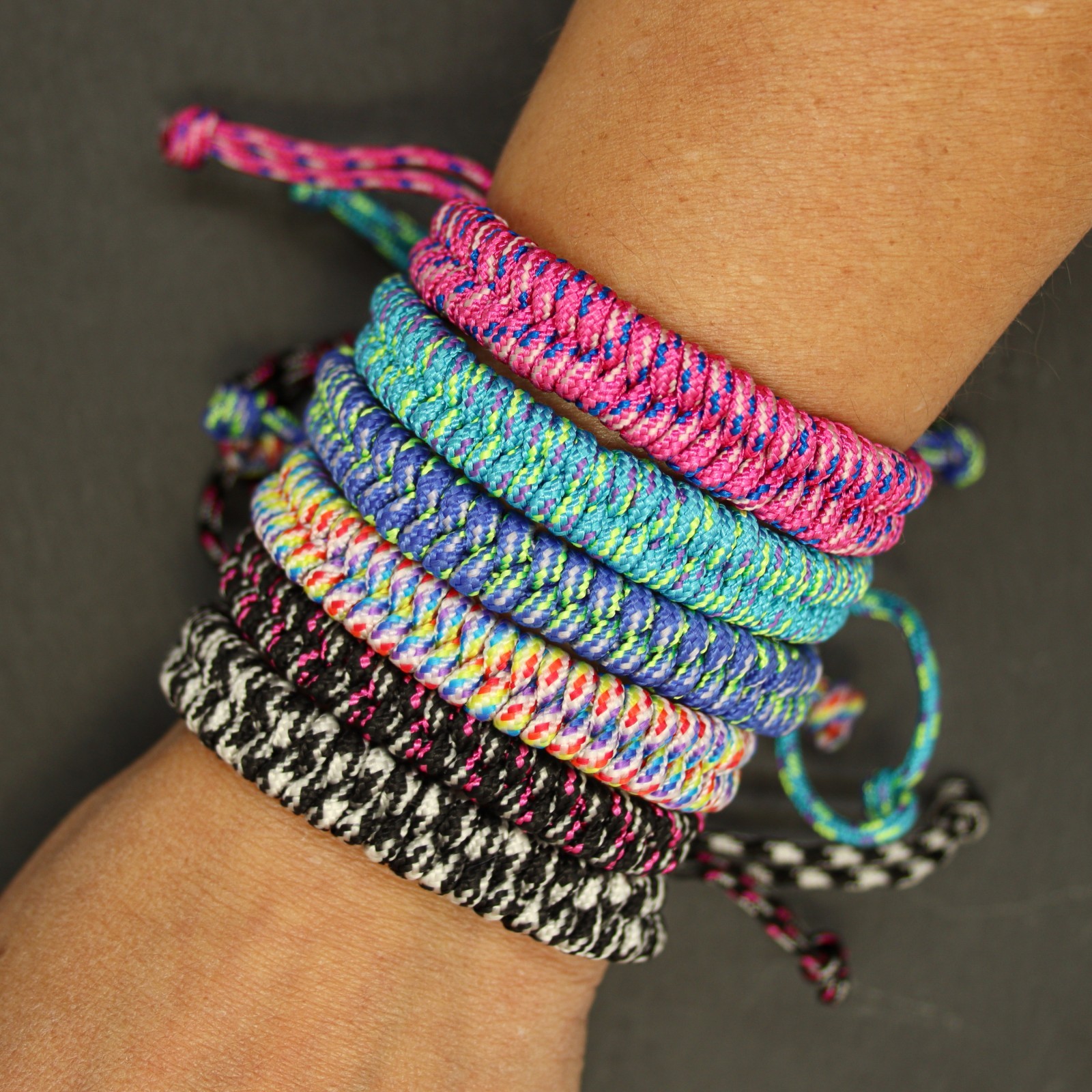 Paracord Friendship Bracelets -6 Pack Adjustable Braid for Teens & Women