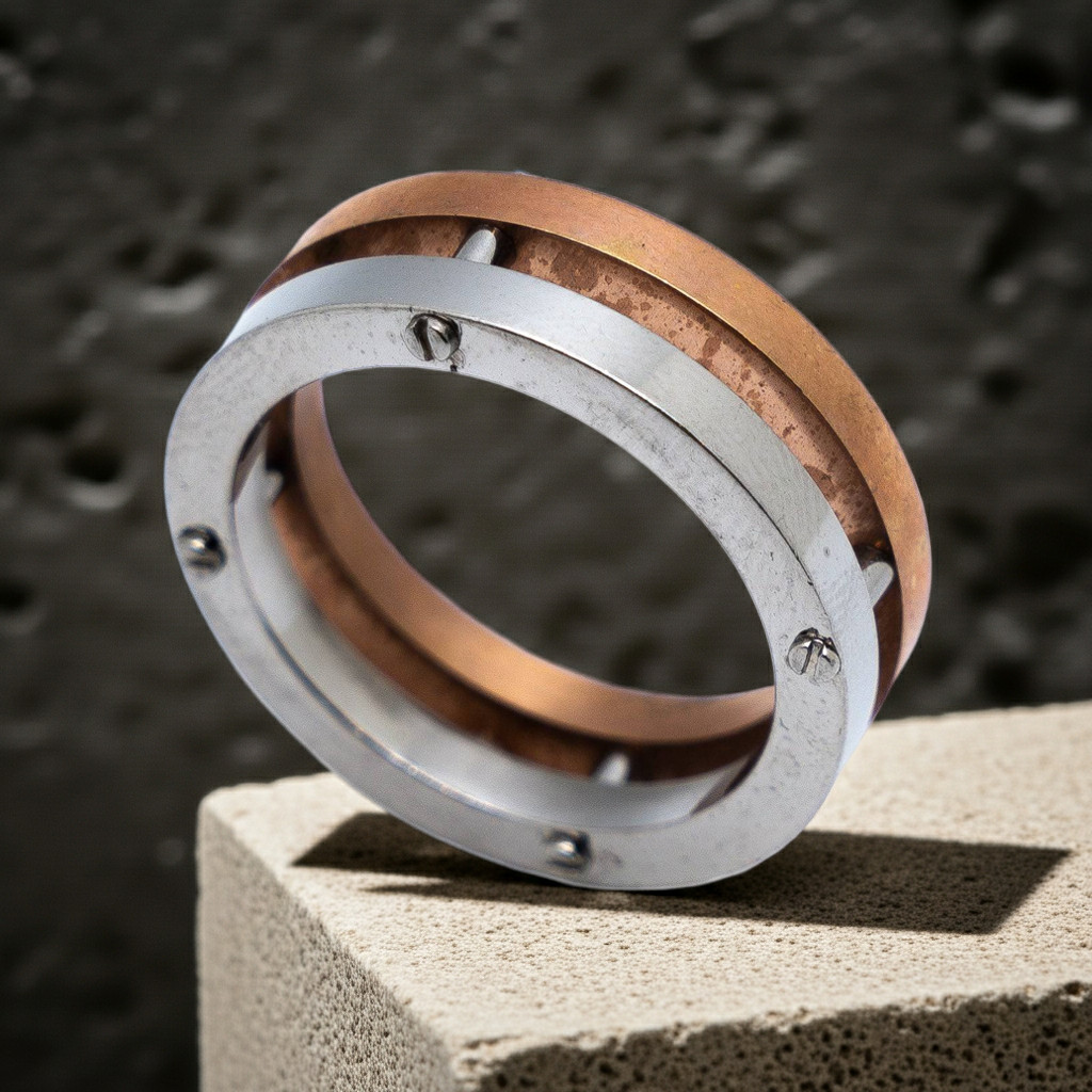 Precision Copper & Stainless Steel Men’s Ring 19
