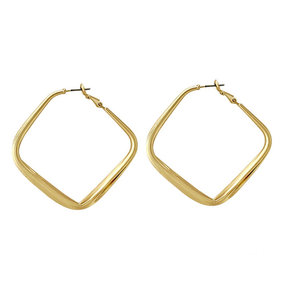 1 Pair Copper Metal Earrings for Women Lightweight Durable Golden Ear Jewelry