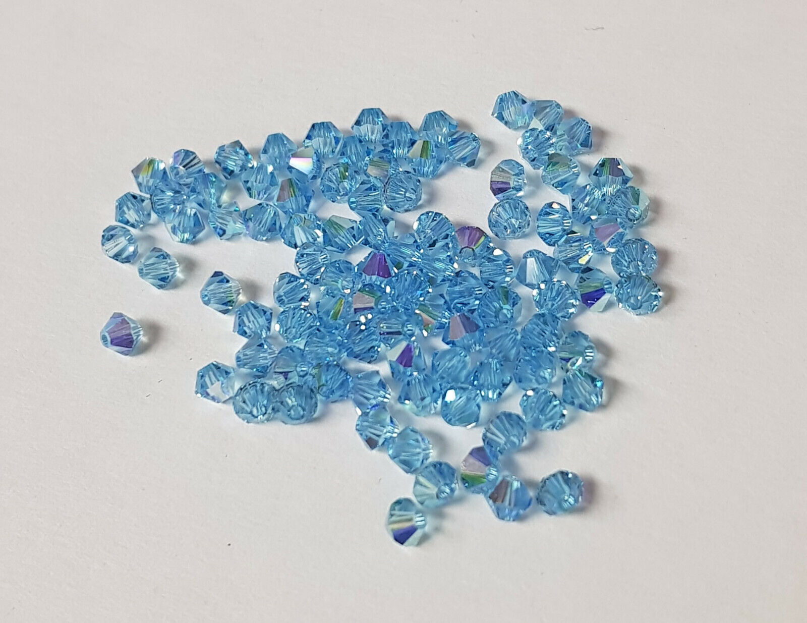 144x Made with SWAROVSKI 5328 CRYSTAL AB 4mm BICONE XILION BEAD