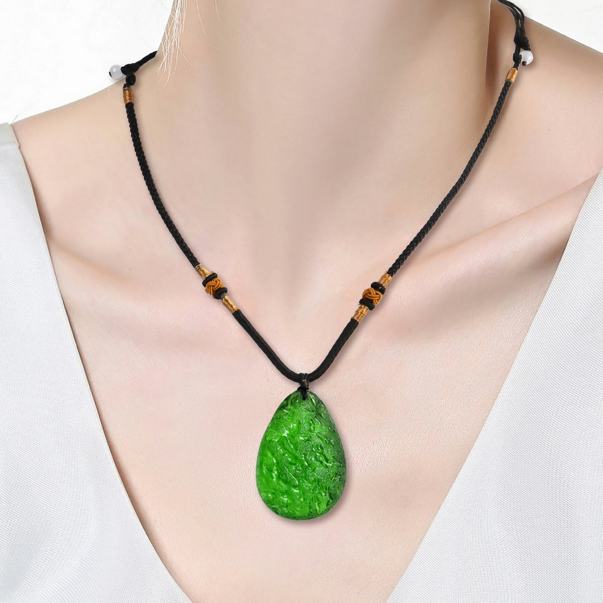 Natural Green Crystal Pendant Gem Moldavite Meteorite Impact Glass Necklace Gift