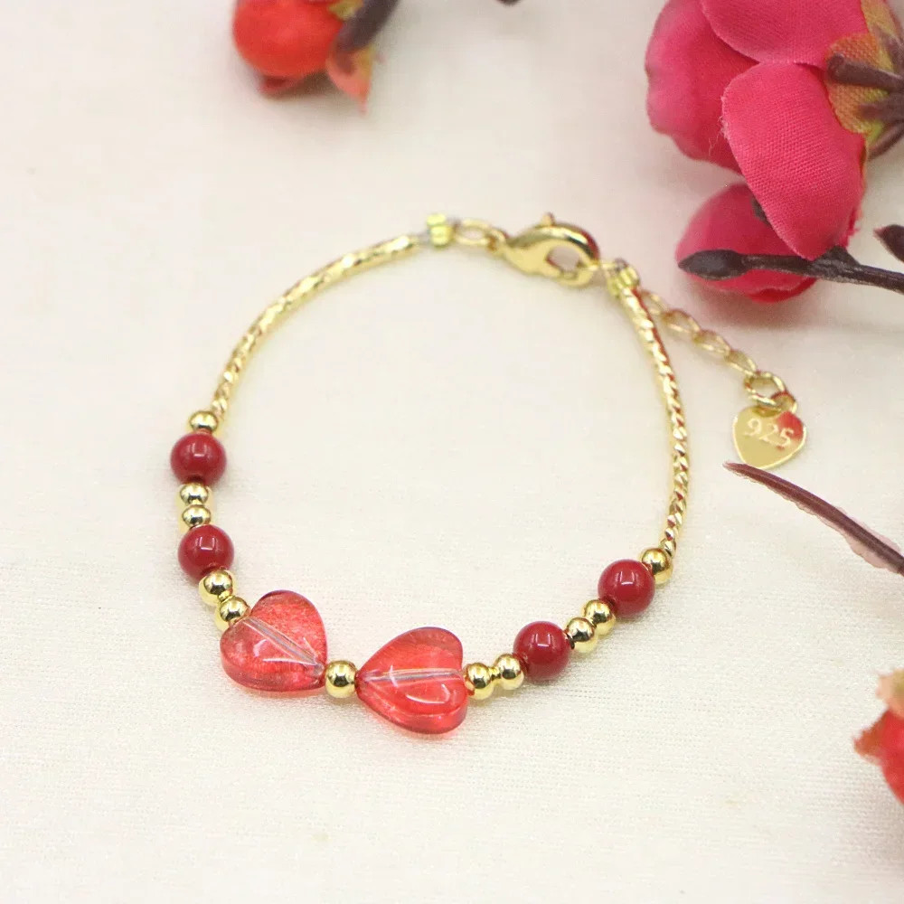 Baby Girls Bracelet Natural Stone Bead Lobster Clasp Charm Jewelry Adjustable
