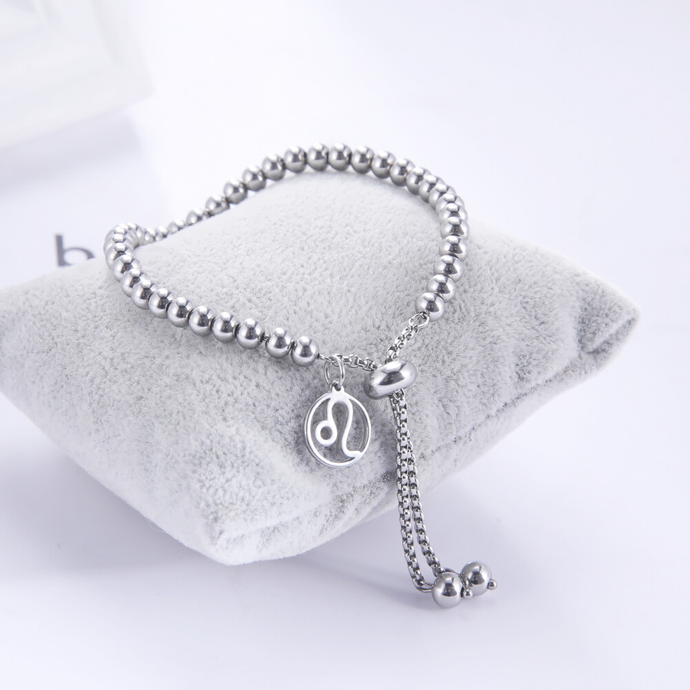 12 Constellations Charm Bracelet Zodiac Bead Link Chain Minimalist Star Jewlry