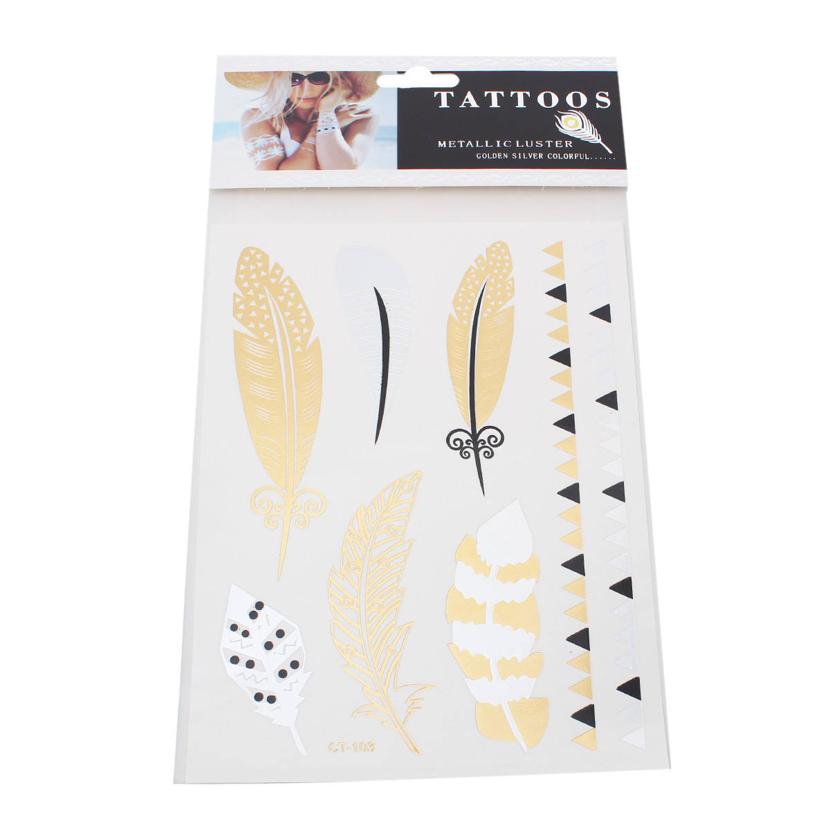 Sexy Sparkles Metallic Waterproof Temporary Tattoo Sticker Body Art Metallic Col