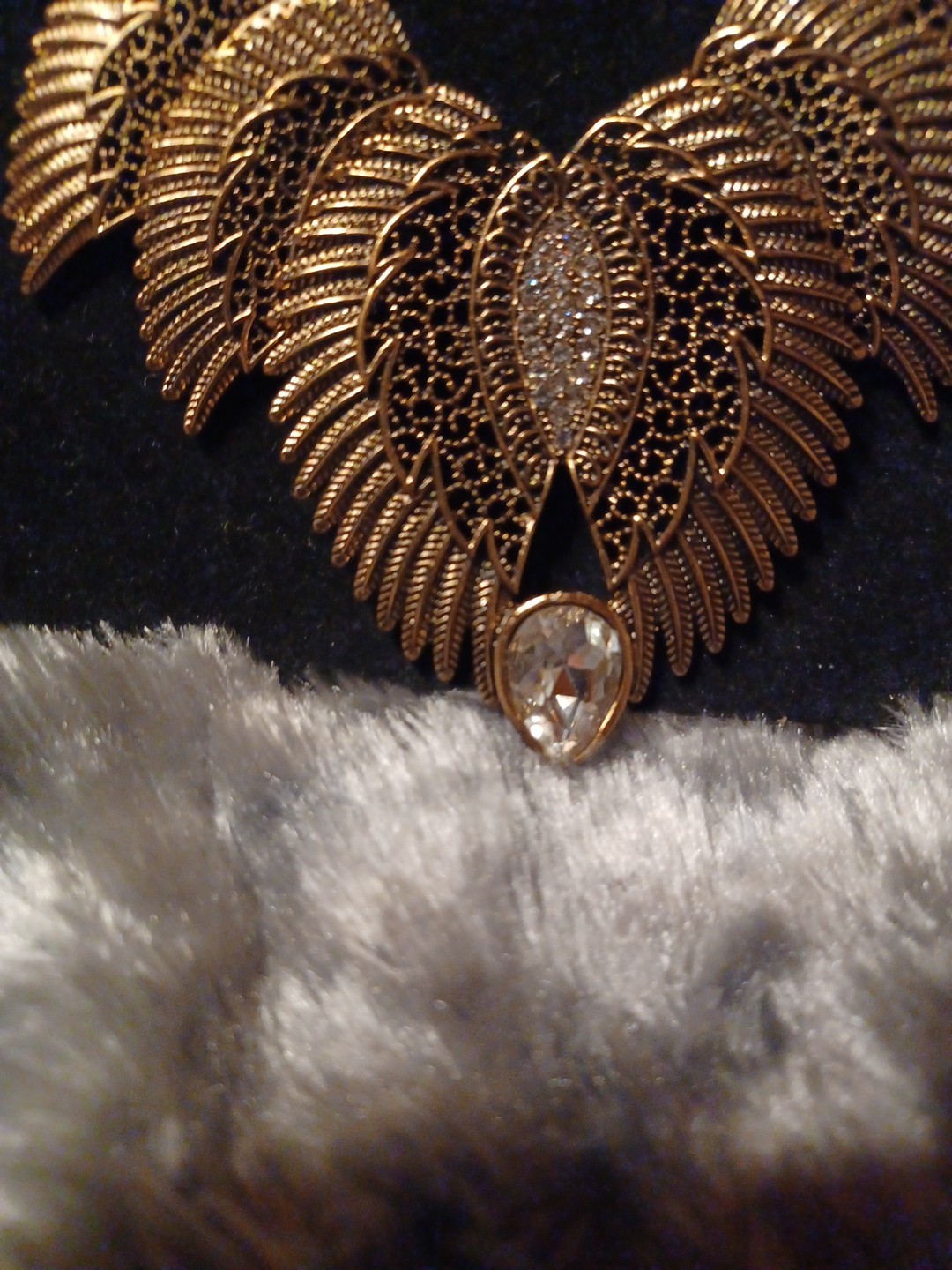 Youbella Oxidised Silver-Plated Textured Stone Studded Necklace